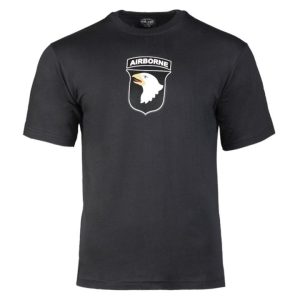 T-shirt militare MIL-TEC di colore nera logo AIRBORNE
