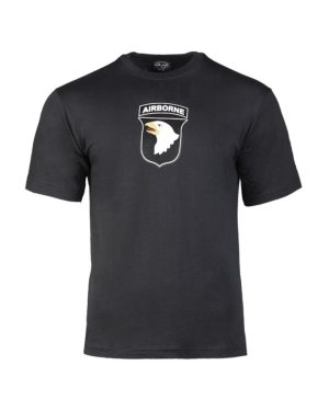 T-shirt militare MIL-TEC di colore nera logo AIRBORNE