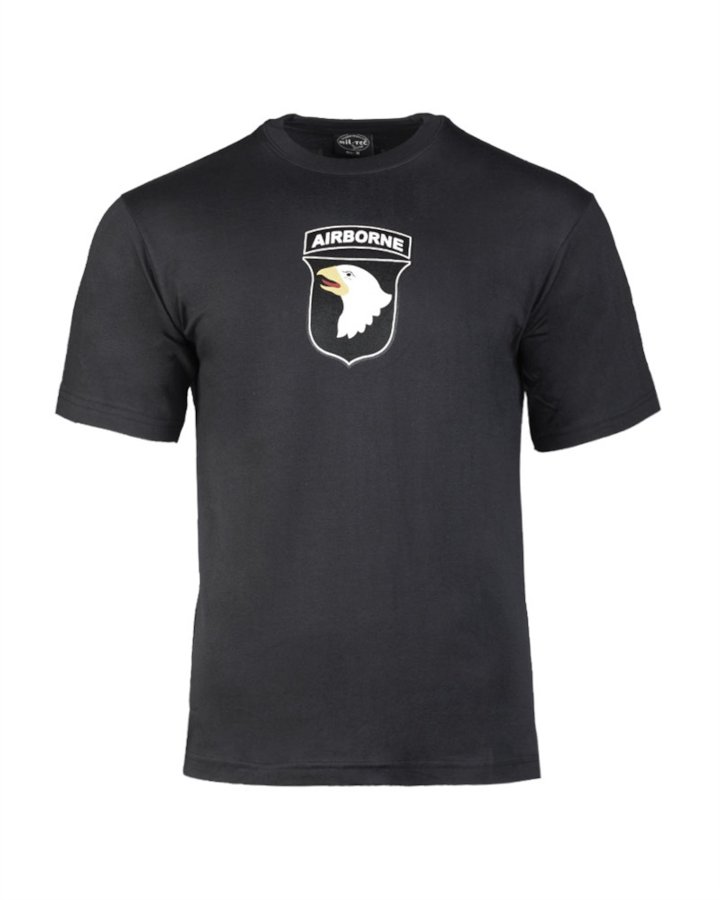 T-shirt militare MIL-TEC di colore nera logo AIRBORNE