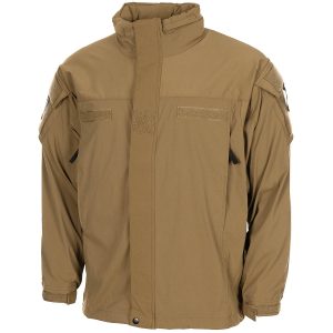 Giacca impermeabile antivento in softshell MFH coyote tan