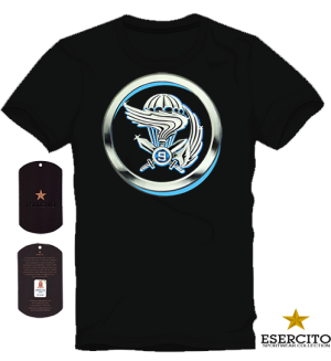 T-shirt ufficiale 9° reggimento Col Moschin verde T-shirt ufficiale 9° regimento Col Moschin nera