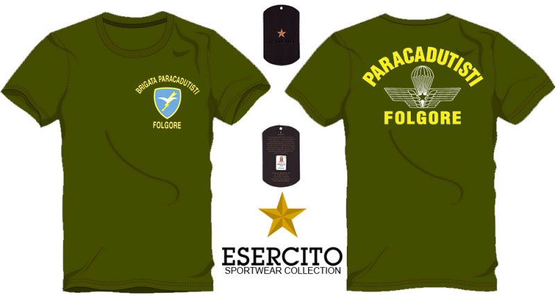T-shirt ufficiale  Brigata Paracadutisti Folgore verde