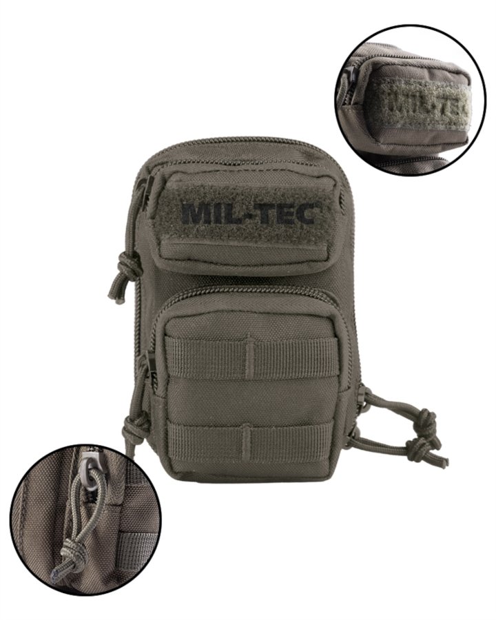 Mini marsupio MIL-TEC a forma di zaino  di colore verde  utilizzabile come portachiavi