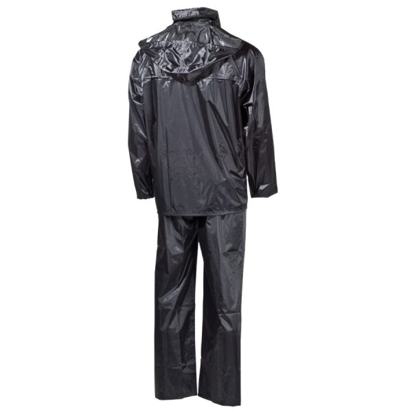 Completo antipioggia giacca pantaloni MFH di colore nero