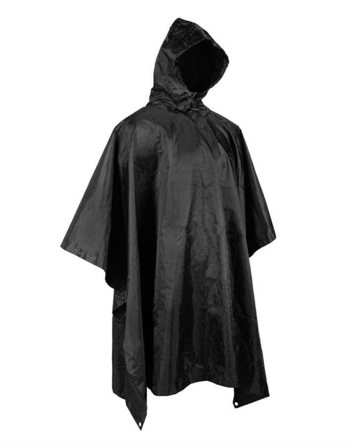 Poncho militare basic MIL-TEC in tessuto antistrappo nero