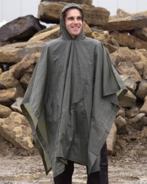 Poncho verde  pvc
