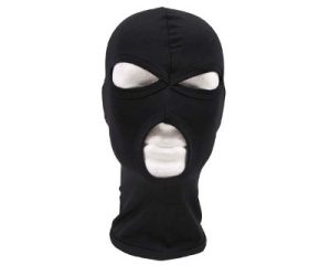 Passamontagna a tre fori  in  spandex nero