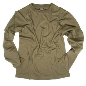 T-shirt manica lunga by MIL-TEC di colore verde OD 100% cotone