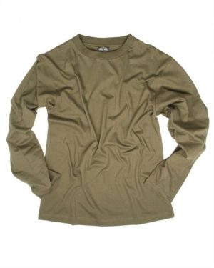 T-shirt manica lunga by MIL-TEC di colore verde OD 100% cotone