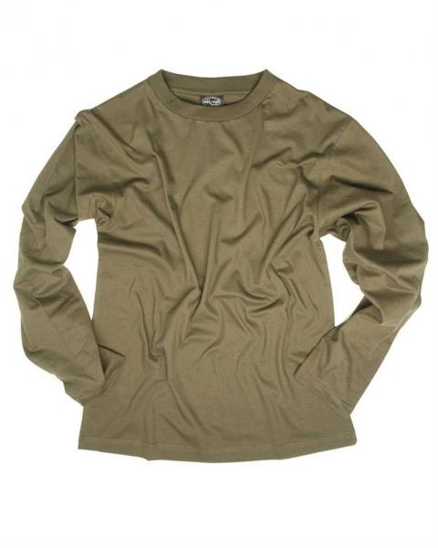 T-shirt manica lunga by MIL-TEC di colore verde OD 100% cotone