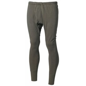 Sottopantaloni termici MFH in caldo cotone di colore verde