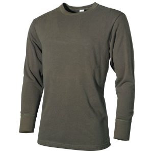 Maglia intima termica MFH in caldo cotone di colore verde