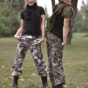 Pantaloni BDU donna mimetici woodland