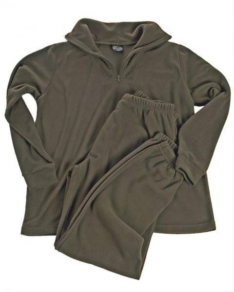 Pigiama termico in pile verde polo