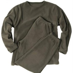 Pigiama termico in pile verde girocollo