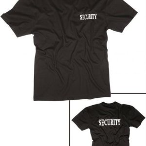 T-shirt MIL-TEC  di colore nero con logo Security 100% cotone