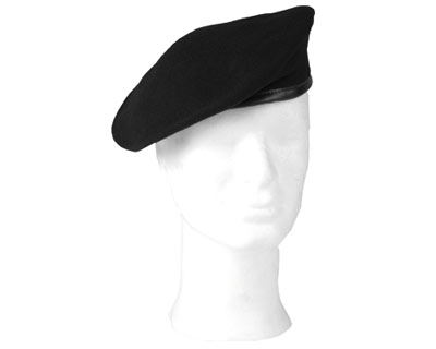 Basco Militare Nero in lana
