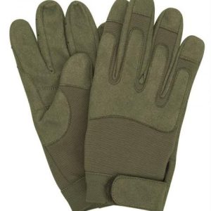 Guanti militari pelle/elastan verde