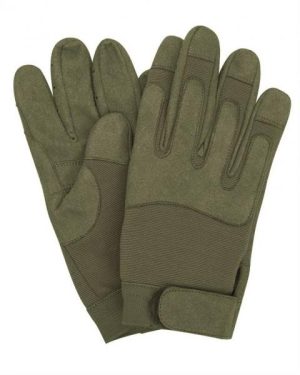 Guanti militari pelle/elastan verde