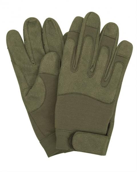 Guanti militari pelle/elastan verde