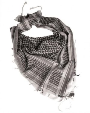 Sciarpa kefiah shemag militare MIL TEC di colore bianco/nero