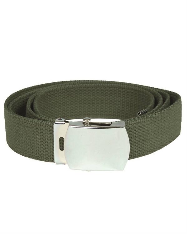 Cintura verde in cotone 30mm,  fibbia metallica