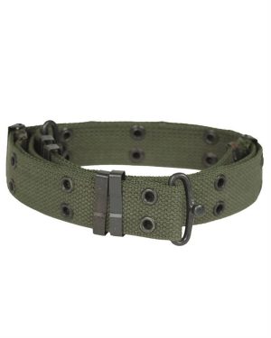 Cintura militare verde chiusura a clip metallica 3cm