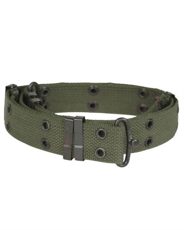 Cintura militare verde chiusura a clip metallica 3cm