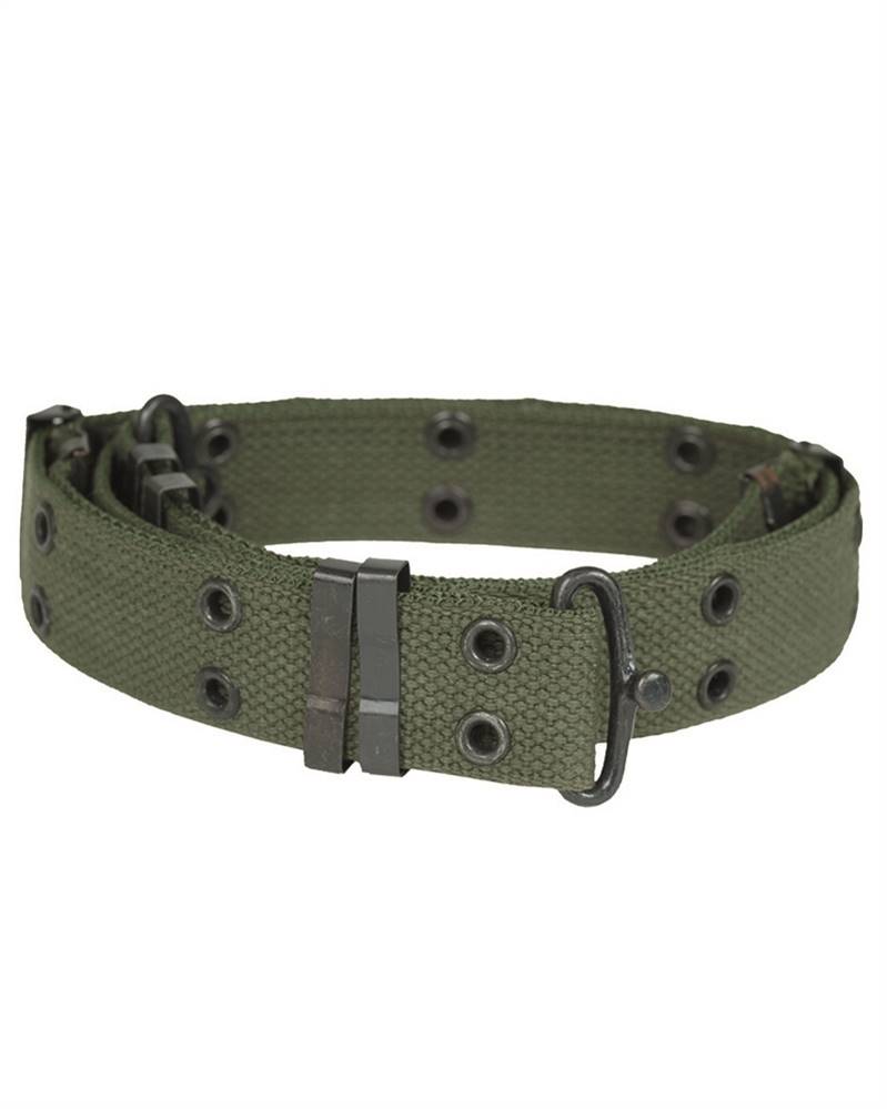 Cintura militare verde chiusura a clip metallica 3cm