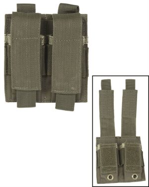 Portacaricatore da pistola doppio MIL-TEC di colore verde