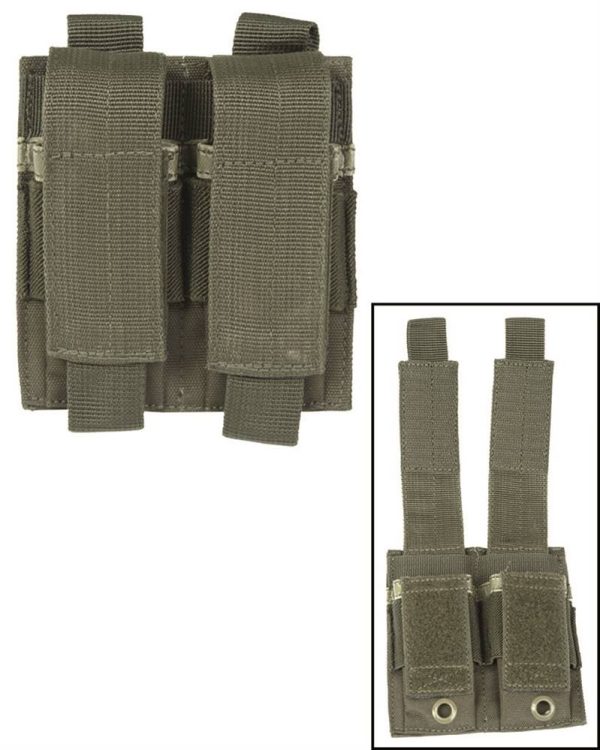 Portacaricatore da pistola doppio MIL-TEC di colore verde