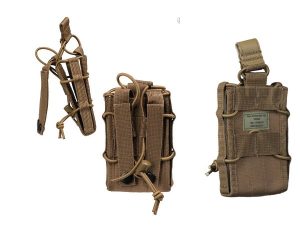 Portacaricatore singolo regolabile MIL-TEC di colore tan