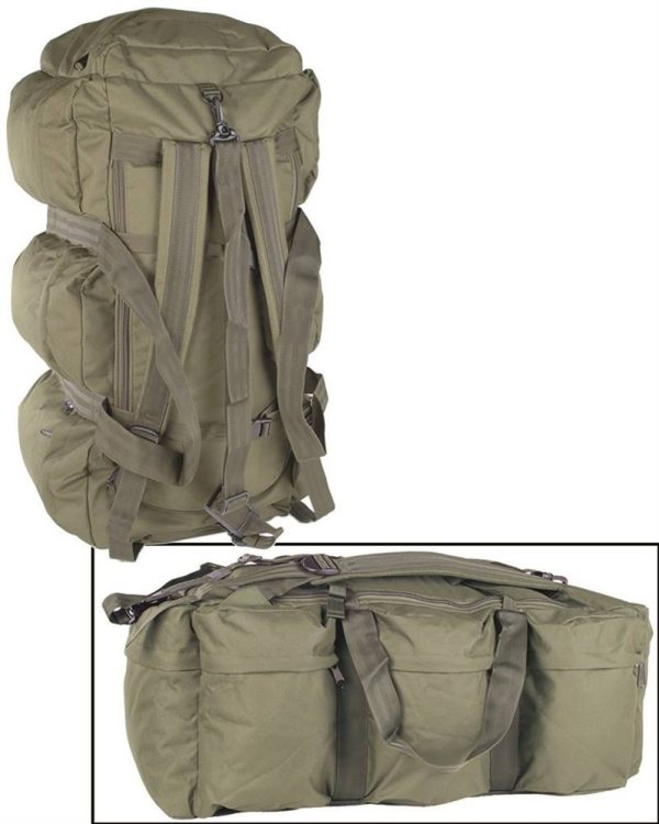 Borsa da viaggio Miltec di colore verde capacità 98 litri