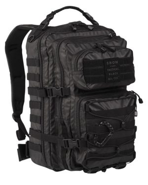 Zaino Militare Tactical Black MIL-TEC da 50 litri di colore nero