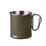 images Tazza in accaio con moschettone smaltata verde