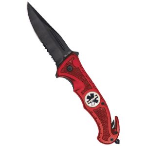 Coltello pieghevole Miltec Rescue rosso