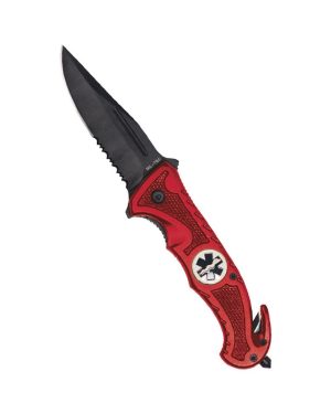Coltello pieghevole Miltec Rescue rosso