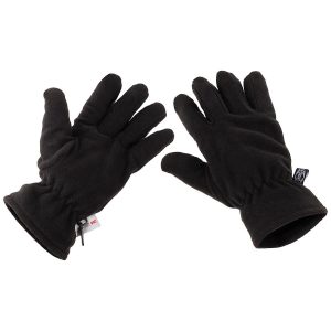 Guanti in pile neri MFH con isolamento 3M™ Thinsulate™