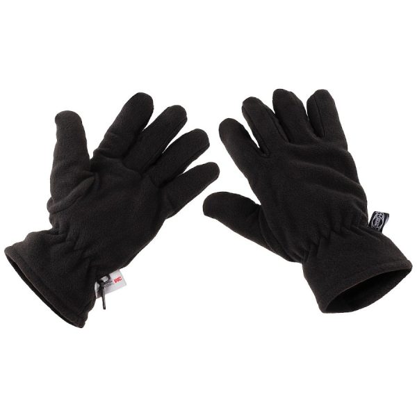 Guanti in pile neri MFH con isolamento 3M™ Thinsulate™
