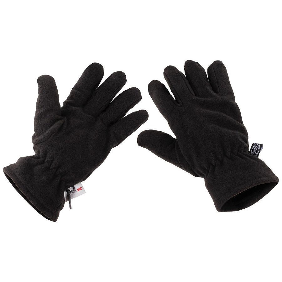 Guanti in pile neri MFH con isolamento 3M™ Thinsulate™