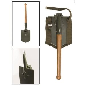 Pala Militare tedesca MIL-TEC pieghevole con manico in legno