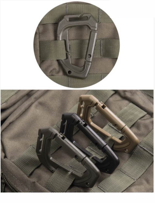 Moschettone tattico mollesystem MIL-TEC in plastica  2 pz