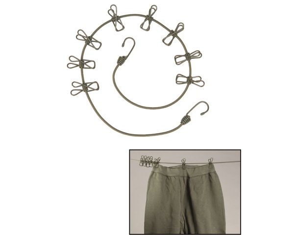 images Corda elastica 110cm con 8 mollette verde