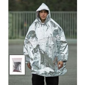 Coperta d'emergenza in alluminio argento arancio