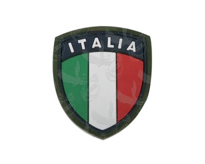 Scudetto Italia con velcro fondo verde