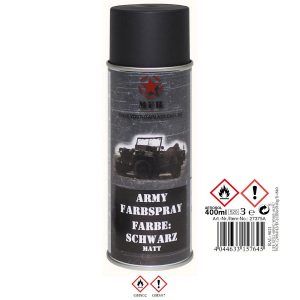 Vernice Militare spray NERO OPACO 400ml.