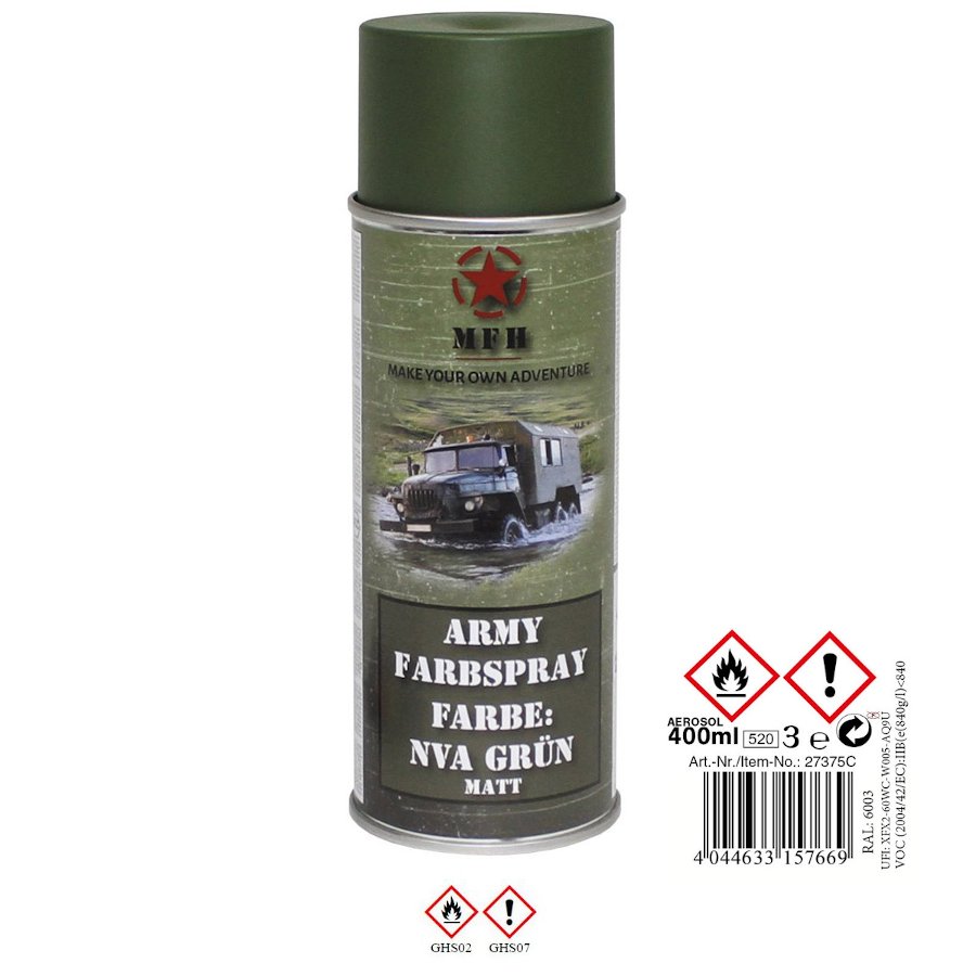 Vernice Militare spray VERDE NVA OPACO 400ml.