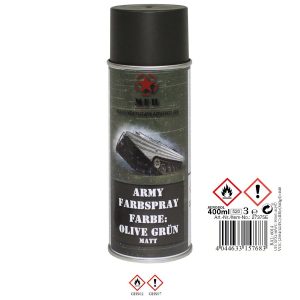 Vernice Militare spray VERDE OLIVA OPACO 400ml.