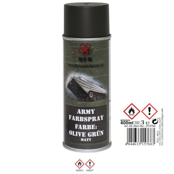 Vernice Militare spray VERDE OLIVA OPACO 400ml.