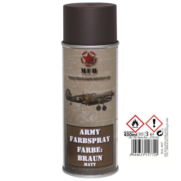 Vernice Militare spray MARRONE OPACO 400ml.